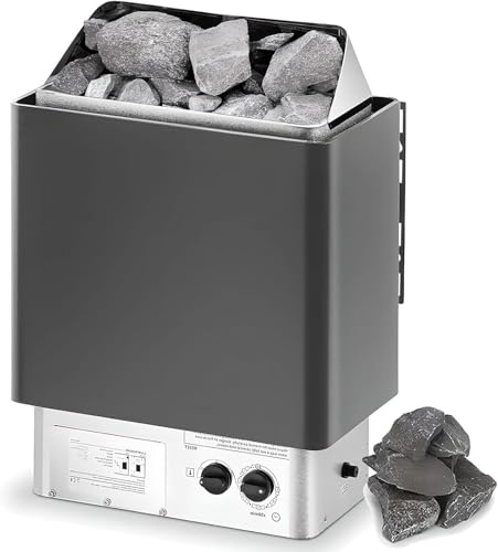 Riscaldatore Elettrico For Sauna,Stufa For Sauna In Acciaio Inox Con Timer E Temperatura,Forno For Sauna Con Bagno Asciutto E Bagnato Con Regolatore Interno,Timer Da 3 Ore E Temperatura(8.0kw)