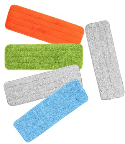 ARTSEWPLY 5 pièces Pads de Serpillière Fibre Épais Lot de Réutilisables Absorbants pour Balai Plat Compatible Sols Durs Carrelage Béton