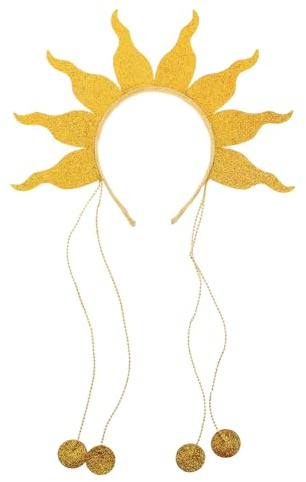 BESPORTBLE -tête Flammes du Soleil : -tête Flammes Déesse du Soleil pour Femme - Couronne de Feu Scintillante pour Halloween, Rave Festivals et Soirées Déguisées