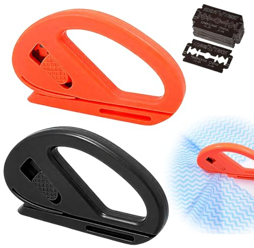 GXGM 2 Piezas Aplicable al Corte de Películas para Automóviles, Herramienta de Decoración Navideña, Cortador de Papel de Regalo,Con Cuchillas, Accesorios para Automóviles (Negro + Naranja)