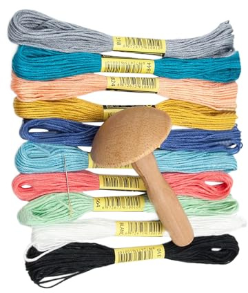 lisutupode Fungo da rammendo, ago in legno, strumento da cucito per rammendare, per maglioni, cappelli, vestiti, adulti, viaggi, casa, famiglia, colleghi, amici