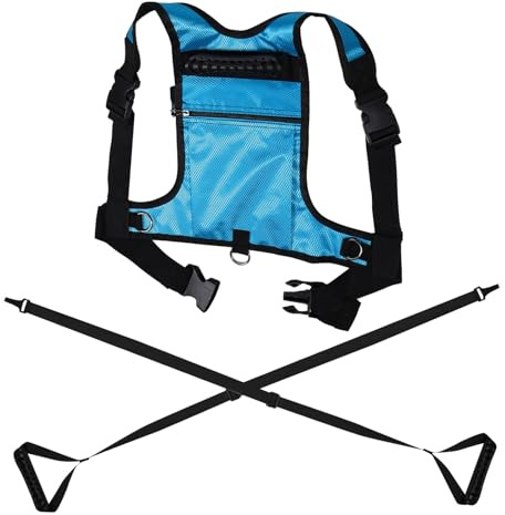 Toyvian Imbracatura e Snowboard per Regolabile con Cintura di Sicurezza e Zaino Traspirante per Apprendimento Principianti Supporto Controllo Velocità Outdoor