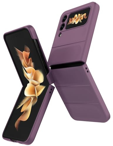 BonYonka Funda para Samsung Galaxy Z Flip 3, Funda de PC Resistente a Golpes y Arañazos, Funda Integral con Protección para La Cámara, Violeta