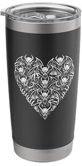 Gargoyle Head Heart Shape Love Scary Gothic Stainless Steel Insulated Tumbler