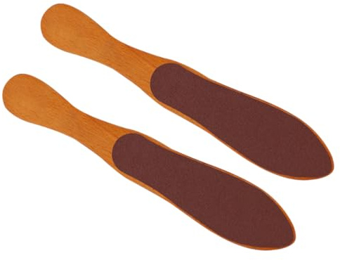 GAROZATION 2 Stück Flaschenförmige Fußpflegegerät Holzpediküre Werkzeug mit Doppelseitiger Sandpapier Feile zum Entfernen von Hornhaut für Glatte Füße Zuhause und Professionell