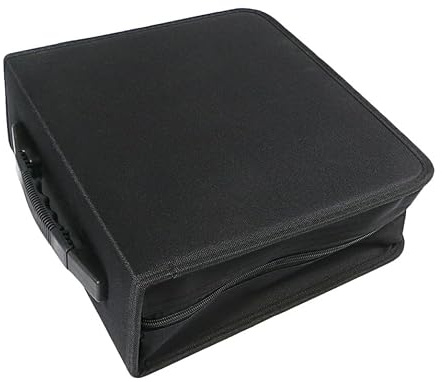 CALLARON Borsa Porta CD Portatile 320 Dischi Nero in Pu Tessuto