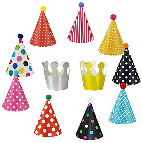 EQLEF® 11 PCS Lindo Sombrero de cumpleaños Coronas Set para el Partido Festival de cumpleaños