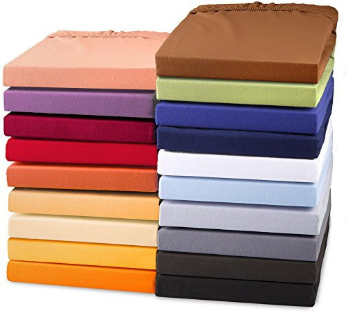 aqua-textil Exclusiv Spannbettlaken 200x220-220x240 cm dunkel grau Jersey Baumwolle 230g/qm Spannbetttuch Elastan Laken