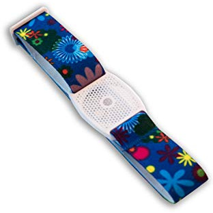 Diasticker® | Freestyle Libre 2 - Bande de fixation | Flexible - Résistant à l'eau - Tenue forte | brassard de capteur, protection, fixation | Grille: Blanc (Medium: 25-35 cm, Fleurs bleues)