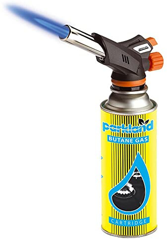 HZ Enterprises Blow Torch Butane Gas Kit Cooking Catering Creme Brulee Culinary Tarts Pies Tool 1 Blow Torch + 1 Refills Cans