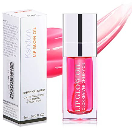 Lip Glow Oil, Ksndurn Plump Lip Glow Oil Pink 1 Piece - Hydrating Polished Sexy Lip Tinted Lip Plumper