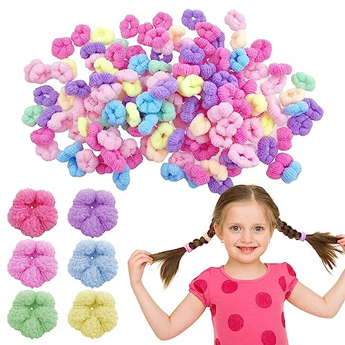 200 Stück elastische Haargummis für Mädchen, mehrfarbig, Mini-Haarbänder, nahtlos, Pferdeschwanz-Halter, winzige Gummibänder, Haargummis, Kleinkinder, Haarschmuck für Mädchen