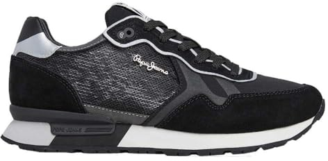 Pepe Jeans Sneakers in Pelle Nera con Paillettes Brit