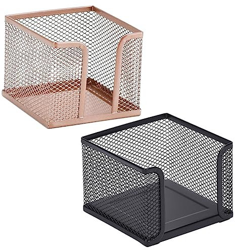 NUOBESTY 2stücke Memo Pad Organizer-box Aus Hochwertigem Material Notizblockhalter Mit Sichtfenster Notizblockspender Für Schreibtisch Mesh-design Büro-notizblockhalter Mit Praktischer Anwe