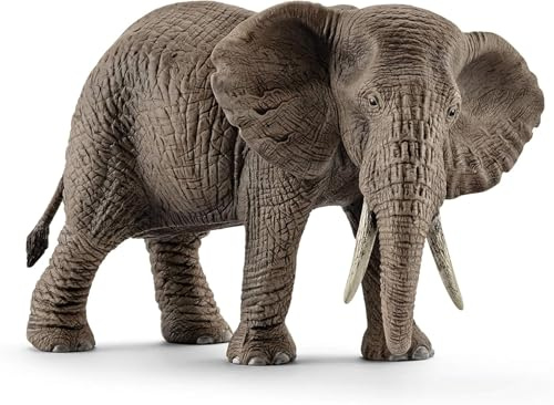 schleich Wild Life - 6” Female African Elephant Toy with Realistic Tusks and Textured Skin - Durable Safari Animal Figurine for Imaginative Play - Wildlife Figure Educational Toy for Kids 3+ | 14761