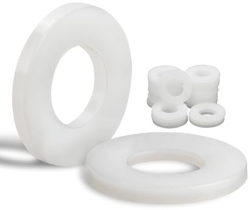 Mbsomnus 30 Stück Kunststoff Unterlegscheiben M12-24mm Nylon Unterlegscheiben Karosseriescheiben Kunststoffscheiben Beilagscheiben für Maschinen Elektrische Geräte Klempner M3 M4 M5 M6 M8 M10 M12 M20