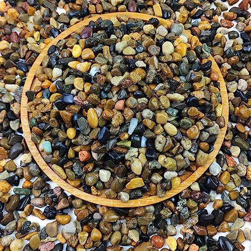 FANTIAN 2 lbs Fish Tank Gravel, Natural 4-8 mm Aquarium Gravel Stones, Decorative Pea Gravel Pebbles for Plant Pots Succulent Garden Soil Cover(0.9 kg)
