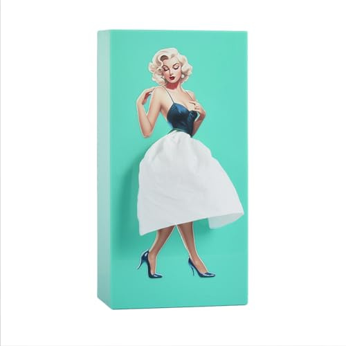Qywwss Taschentuchbox mit Rock, kreative Taschentuchbox, dekorative Ornament-Dekorationen für Zuhause und Büro, Blau