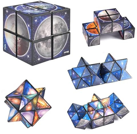 2 in 1 Sternenklarer Himmel Zauberwürfel, Magic Cube Set, Infinity Zauberwürfel Kinder, Magic Puzzle Cubes, 3D Puzzle Würfel, Stressabbau Spielzeug, Lernspiel Geschenke für Kinder Erwachsene