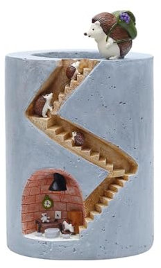 ESTINTENG Igel-Blumentopf aus Kunstharz, für Sukkulenten, kreatives Büro, Mikro-Landschaft, Desktop-Pflanze, Igelhaus