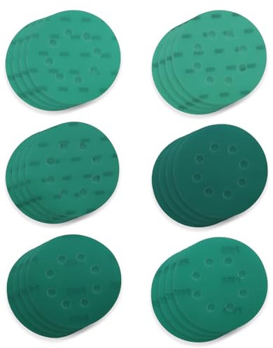 The Lord of the Tools Lot de 60 disques abrasifs de 125 mm de diamètre - Petit trou de 10 mm - Pour polissage du bois et du métal P2000 - Papier abrasif humide et sec
