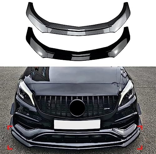 WRHOME For Mercedes Benz A Class W176 A180 A200 A45 AMG 2013-2018 Car Front Spoiler,Front Bumper Lip Body Kit Spoiler Wing Car Styling Accessories,A-Gloss Black