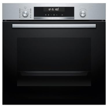 Bosch HBG578BS3, Serie 6, Einbau-Backofen 60 x 60cm, Pyrolyse-Selbstreinigung, Air Fry Funktion, Automatikprogramme, 3D-Heißluft, Hydrolytische Reinigungshilfe, Soft Close, LCD-Display, Edelstahl