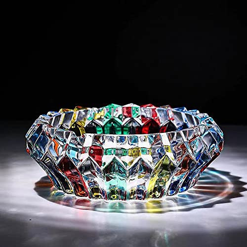 Puremagics Colorful Crystal Decorative Bowl for Kitchen and Indoor,Home Office Tabletop Beautiful Decoration Craft-5.5 inch(14CM).
