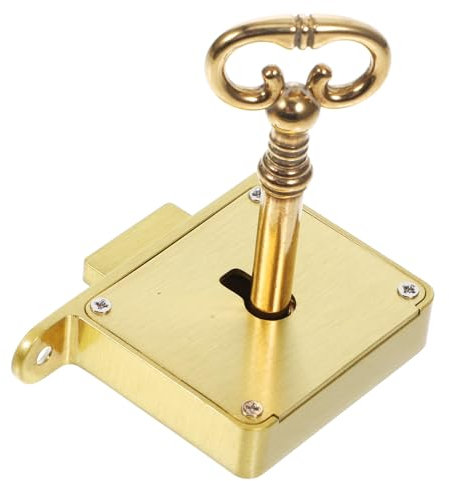 ETHZZLE Vintage Copper Lock for Desk Drawer Lock Square Retro Drawer Cabinet Key File Cabinet for Wooden Box Furniture Safety