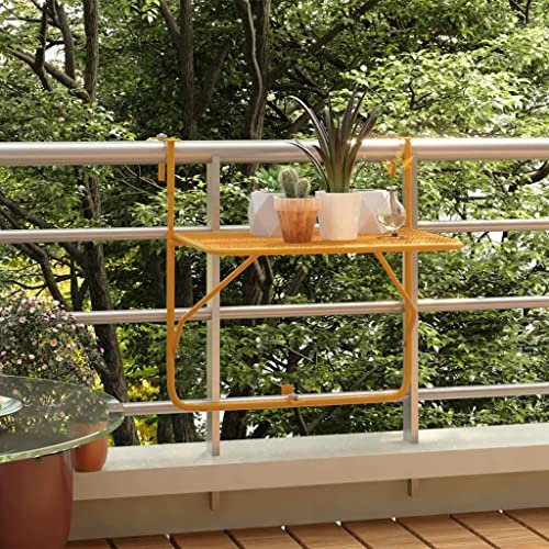 Jiangboyue-340920 Table de balcon en acier Jaune 60 x 40 cm