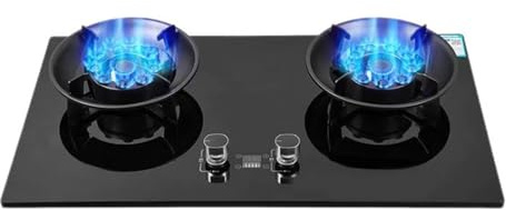 Cuisinière À Gaz 2 Brûleurs, Cuisinière À Gaz 5,2 KW, Cuisinière De Comptoir De Cuisine, Minuterie Indépendante Des Deux Côtés, Avec Protection Contre Les Flammes, For À Domicile(LPG)