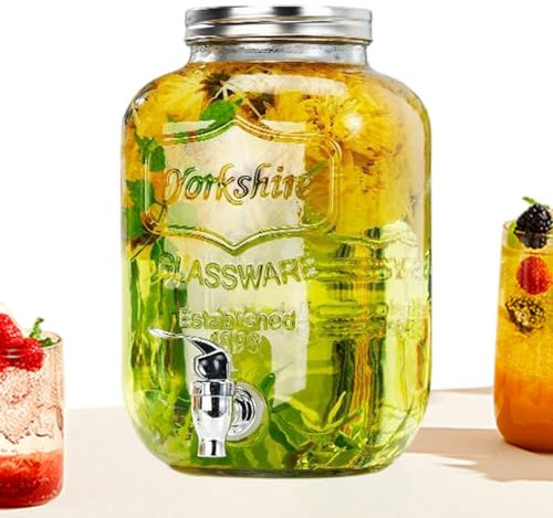 Drink Dispensers for Parties, Leakproof Beverage Dispenser with Spigot, Food-Grade Clear Drink Pitcher, (Durable/Spill-Proof), for Lemonade, Sangria & Events Multipurpose Application