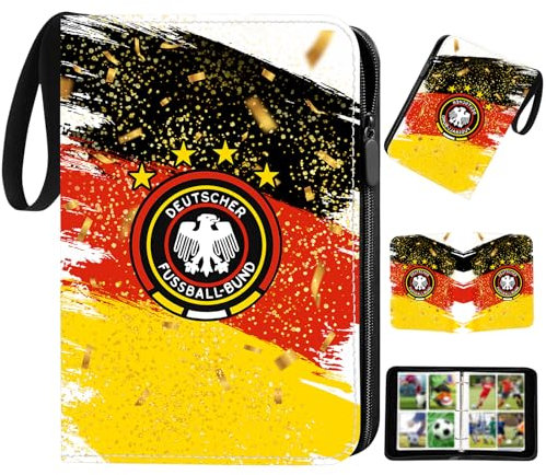 HYZMSZA Trainer Sammelkartenalben 2025, Sammelalbum für Fußball Karten Album, Ordner Buch kompatibel mit Fußball, KartenSammelkarten Album, Kartenordner Reisetasche Aufbewahrungstasche (A)