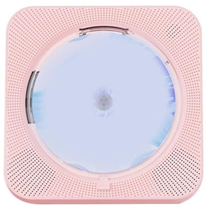 Faeymth Lettore CD Portatile -718 Bluetooth, Doppio Altoparlante FM Radio, USB, modalità Cuffie, Suono Stereo Rosa Spina EU