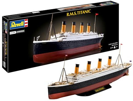 Revell 05497 R.M.S. Titanic (Click System) 1:600 Scale Unbuilt, Pre-Coloured, Click-Together (Non-Glue), Plastic Model Kit