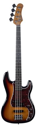 EKO GUITARS - Basso Elettrico PJ-300, 4 Corde, Corpo in Pioppo, Manico in Acero, Tastiera Laurel, Pickup PJ JB, Ponte Vintage, Design Precision Versatile, Colore Sunburst