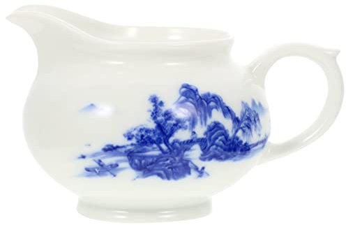 LAPYAPPE Blue and White Porcelain Milk Jug Ceramic Sauce Cup and Gravy Boat Sauce Container for Restaurant Milk Gravy Boat for Serving