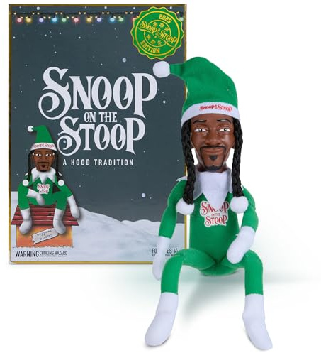 Snoop Dogg Snoop on The Stoop Christmas Elf, Shelf Decor, 12” Small Plush Collectible Figurine, Big Box