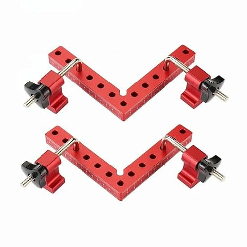 Sargentos De áNgulo Recto Abrazadera de esquina derecha de 120/140 mm, clip de fijación de panel de posicionamiento de accesorio auxiliar en forma de L de 90 grados, herramienta de sujeción for carpin