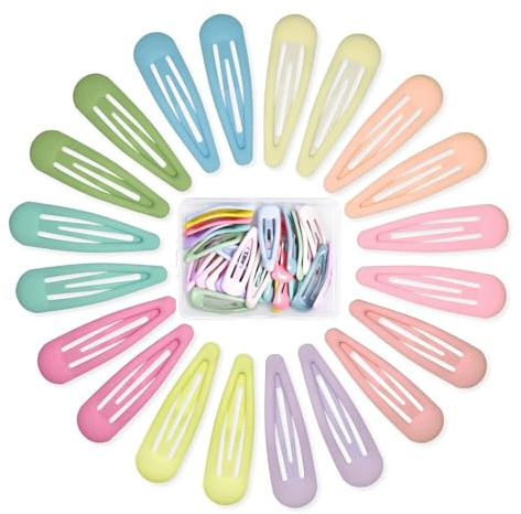30 Pcs Snap Hair Clips for Girls – Small 1.2in Metal Mini Barrettes Set in Assorted – Candy-Colored Snap Hair Clips – Secure & Adorable Accessories For Baby Girls (Multicolor)