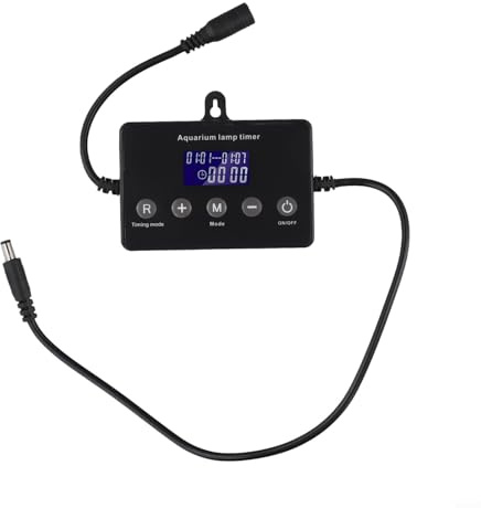 Honseadek Aquarium-Lichtsteuerung, Timer, Dimmer mit LCD-Display, bedeutet Sonnenuntergangseffekte, mehrstufiges Dimmen für Aquarium, LED-Lichter, 1224 V, intelligentes Timing, Sonnenaufgang (SKU)