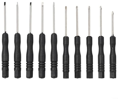 Lot de 10 petits tournevis de 8,1 cm - Outil de réparation de précision avec pointe de 2 mm pour vis cruciformes et fendues dans les jouets, les appareils électroniques, les articles ménagers