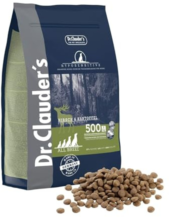 DR.CLAUDER'S - Hyposensitive | Trockenfutter mit Singleprotein für Sensible, ausgewachsene Hunde. Getreide- und glutenfreies Alleinfuttermittel im Beutel | 3,5kg Hirsch&Kartoffel