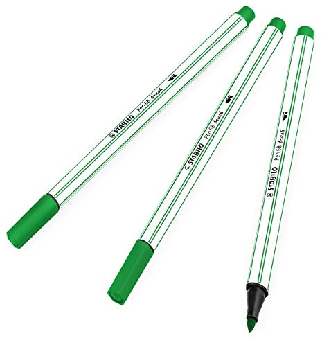 STABILO Pen 68 Pinsel Filzstift 1-3mm grün 568/36 3er Pack