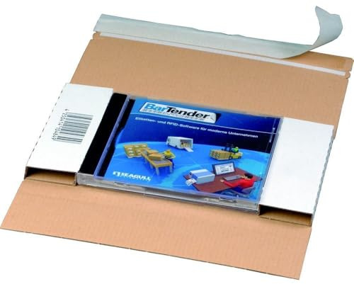 Ropipack CD-Jewel-Mailer Versandtasche für CD mit Haftklebung und Aufreißfaden mit Fenster 225 x 125 x 12 mm weiß - 50 Stück