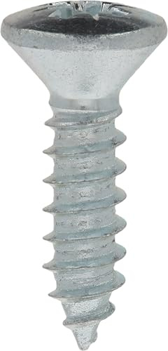 Restagraf - Vis à Tôle - Tête Fraisée Bombée Pozidrive - Acier Zingué Blanc - Standard DIN 7983 - Fixation Carrosserie - Réf. 628 - Sachet de 35