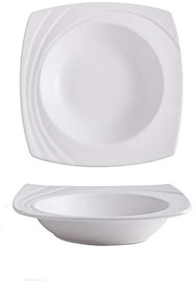 luckxuan Plato de Pasta Placa de Sopa de Cara Cuadrada, Pasta de cerámica, Placa de Servir de Ensalada, Plato Personalizado for el Restaurante y Uso Familiar, Color Surtido. Platos Llanos