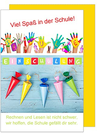 Edition Seidel Premium Glückwunschkarte zur Einschulung mit Umschlag. Einschulungskarte Grußkarte Karte zum Schulanfang Schuleinführung Schulstart Spruch Mädchen Junge 1. Klasse (ES118 SW022)
