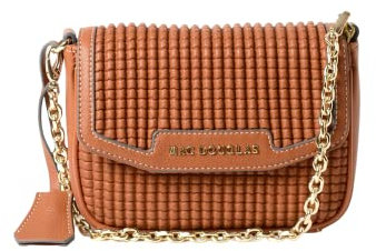 Mac Douglas : Kleine Tasche Chatain – Le Kiribat aus der Kollektion Bryan – Größe XS: 20 x 5,5 x 14,5 cm – Vorhängeschloss mit Schlüsselanhänger – 3 Innentaschen, davon eine mit Reißverschluss –