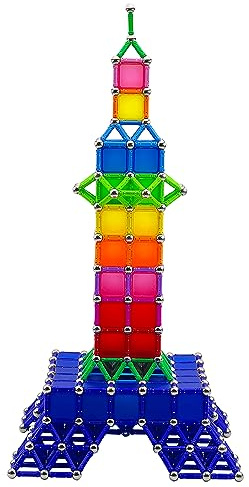 Jokooan Magnetische Bausteine 206PCS | Magnetische Stöcke Set, Magnetbausteine Konstruktionsspielzeug, Magnetsticks Magnetblöcke, STEM Lernspielzeug für Kinder